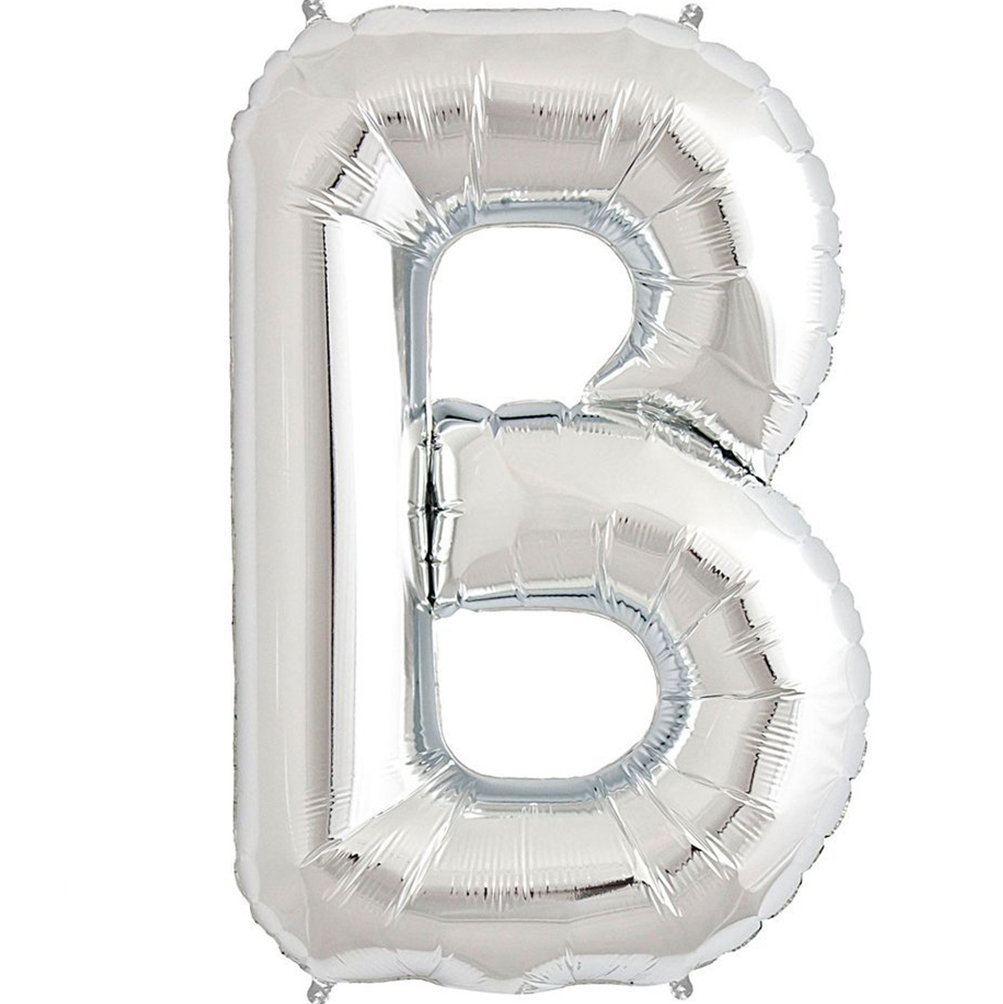 Silver Balloon Party Supplies - Large Letters A-Z 86cm Foil Shiny Balloons - Picture 4 of 28