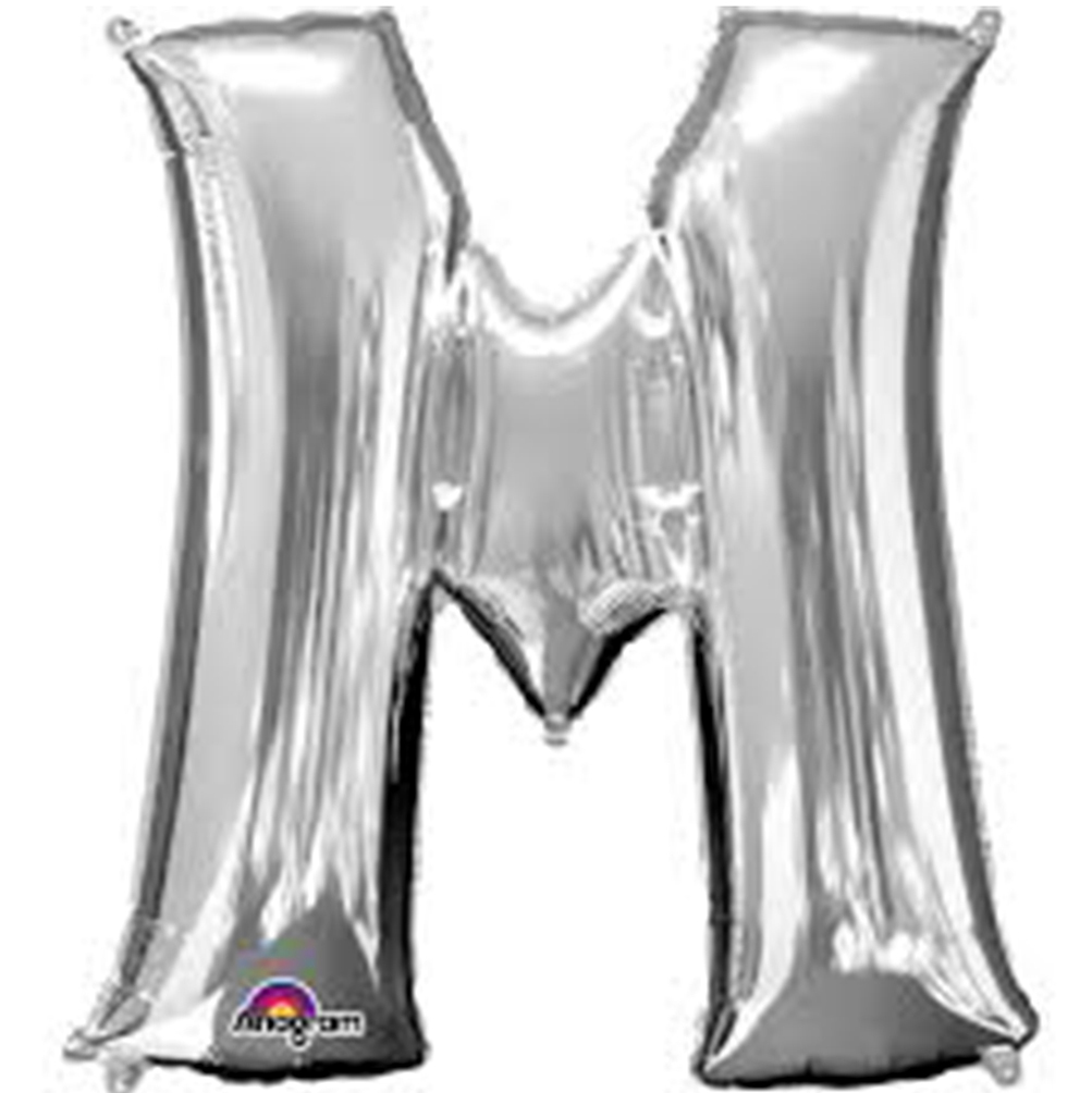 Silver Balloon Party Supplies - Large Letters A-Z 86cm Foil Shiny Balloons - Picture 15 of 28