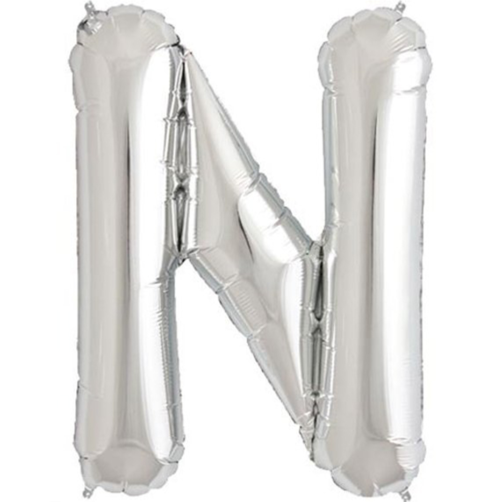 Silver Balloon Party Supplies - Large Letters A-Z 86cm Foil Shiny Balloons - Picture 16 of 28
