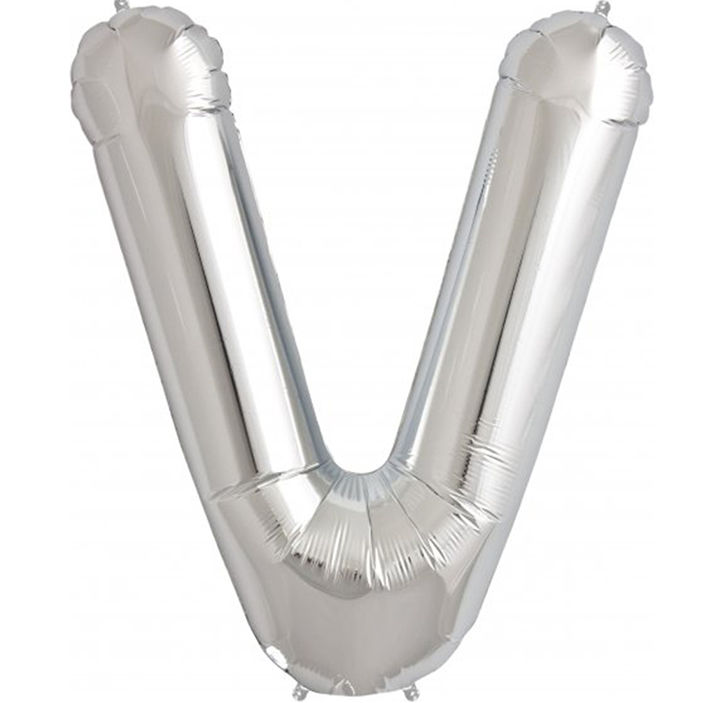 Silver Balloon Party Supplies - Large Letters A-Z 86cm Foil Shiny Balloons - Picture 24 of 28