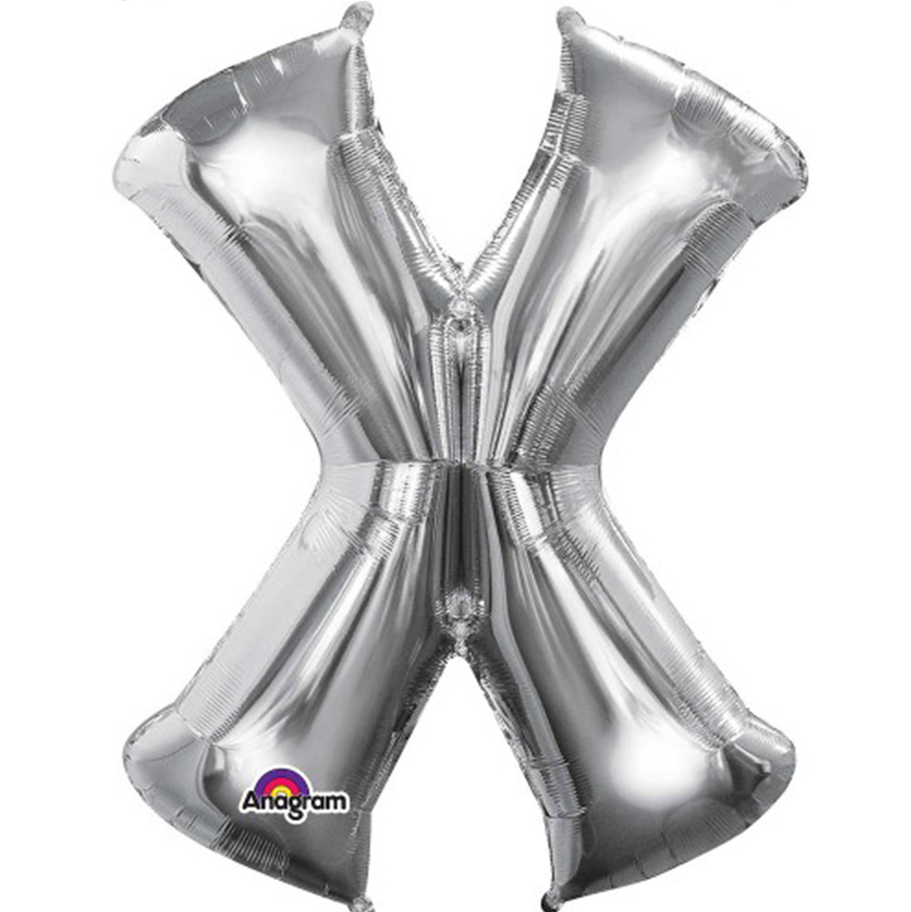Silver Balloon Party Supplies - Large Letters A-Z 86cm Foil Shiny Balloons - Picture 26 of 28