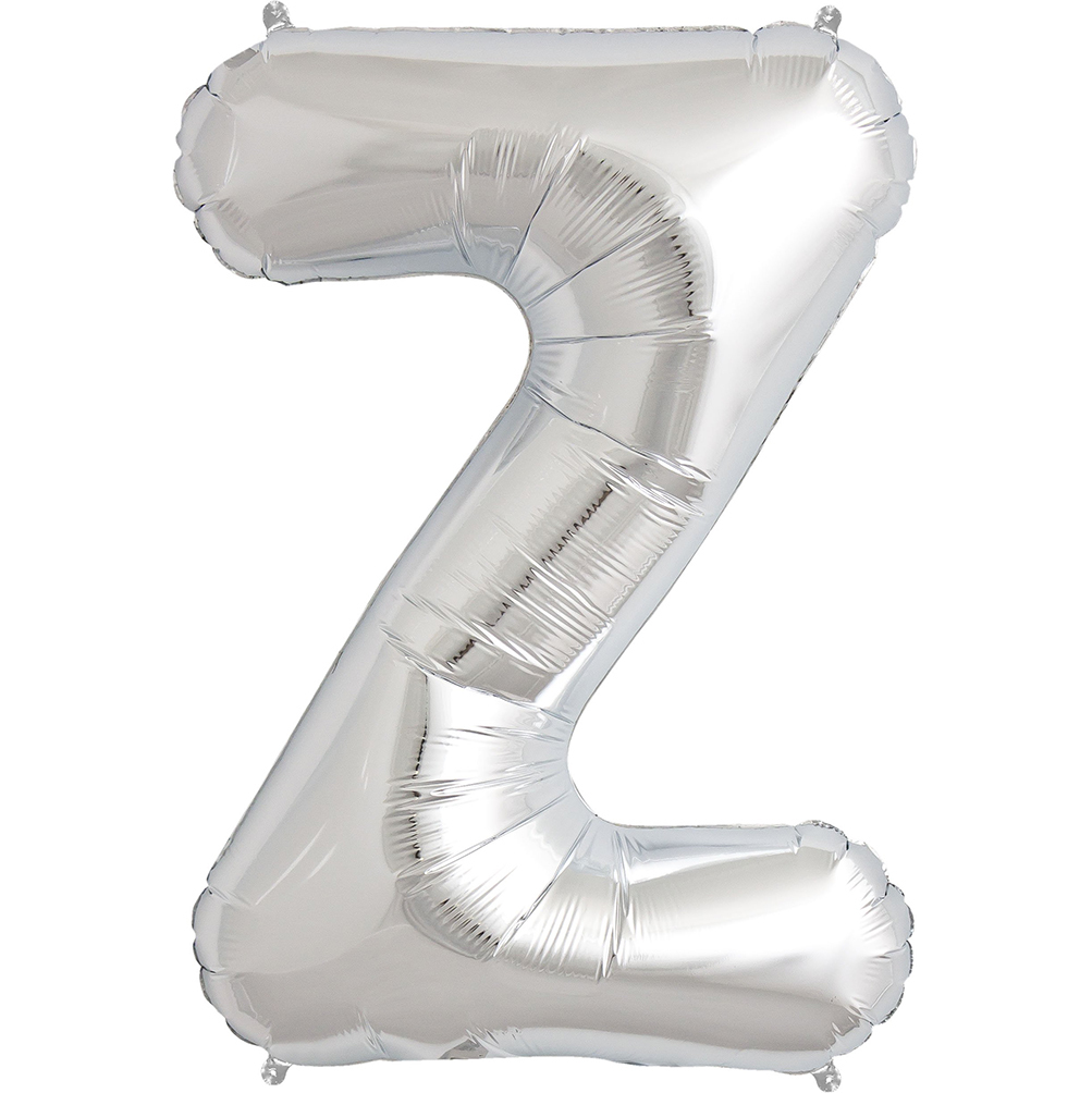 Silver Balloon Party Supplies - Large Letters A-Z 86cm Foil Shiny Balloons - Picture 28 of 28
