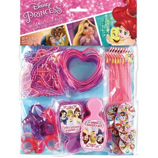 Disney Princess Party Supplies Mega Mix Value Favour Pack 48 Pce Treat