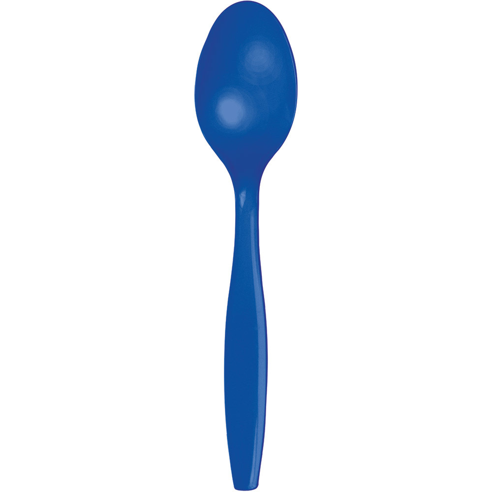 Cobalt Blue Party Supplies Solid Plain Tableware Plates Cups Tablecover Cutlery - Picture 3 of 7