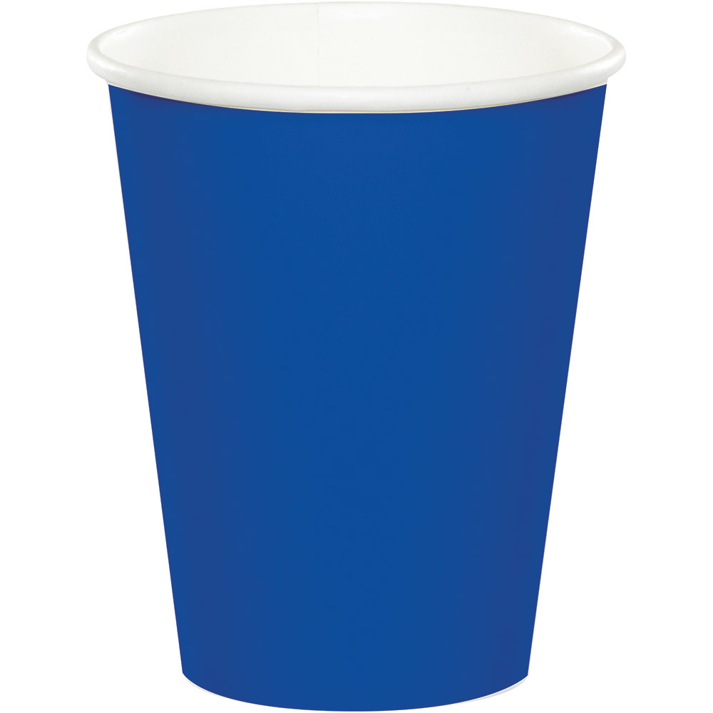 Cobalt Blue Party Supplies Solid Plain Tableware Plates Cups Tablecover Cutlery - Picture 4 of 7