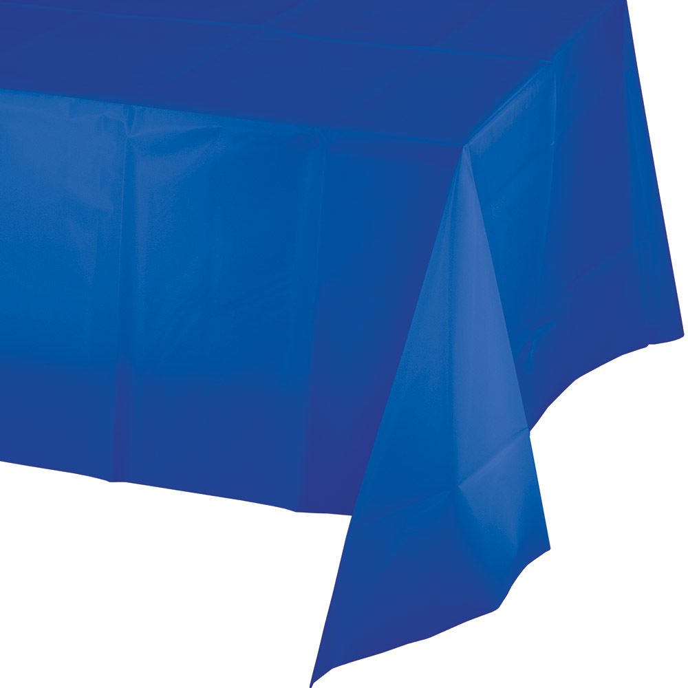 Cobalt Blue Party Supplies Solid Plain Tableware Plates Cups Tablecover Cutlery - Picture 6 of 7