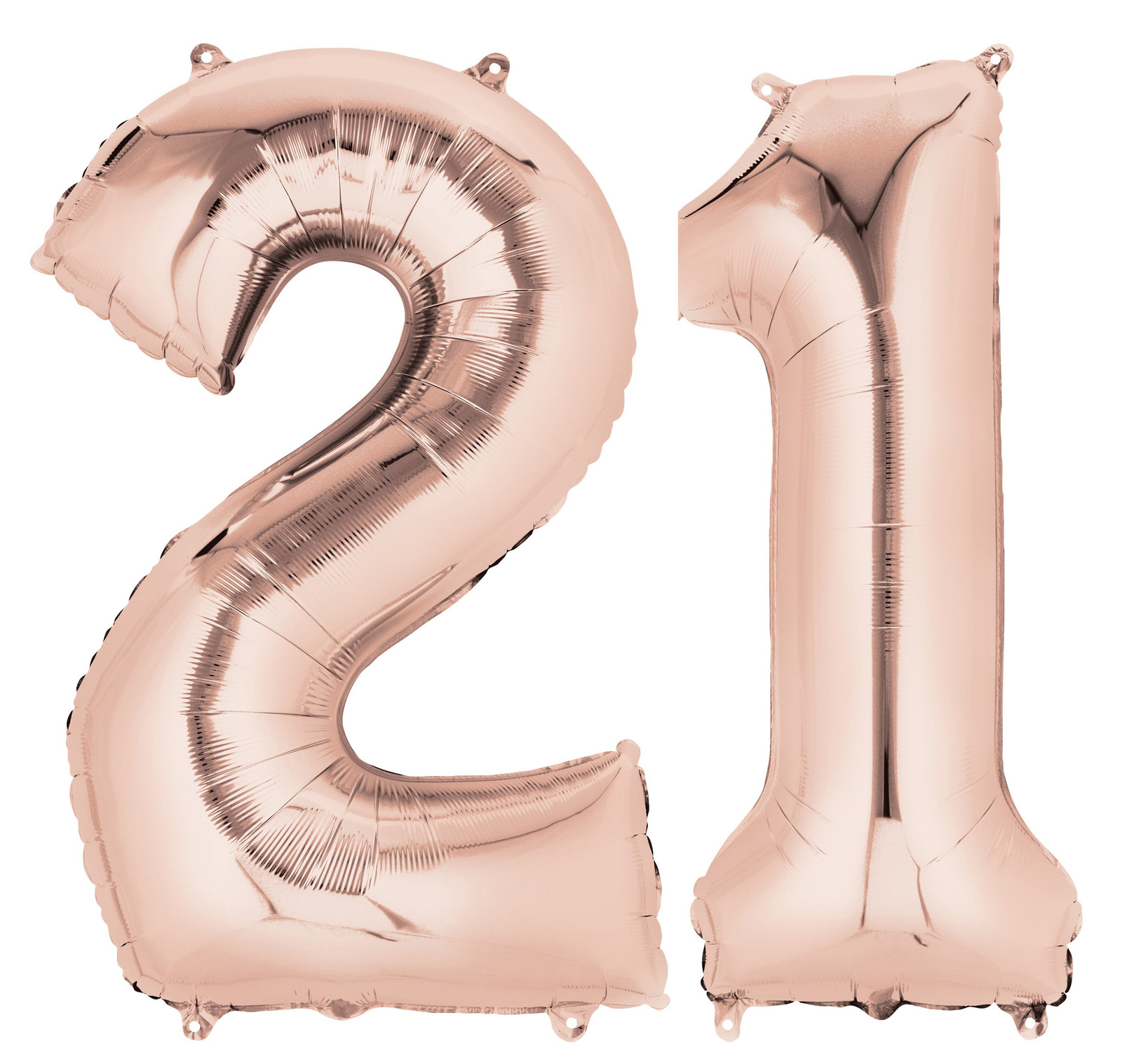 Large Rose Gold Number Foil Balloons 86cm approx. Numbers 0 - 9 18 21 30 40 & 50 - Picture 13 of 18