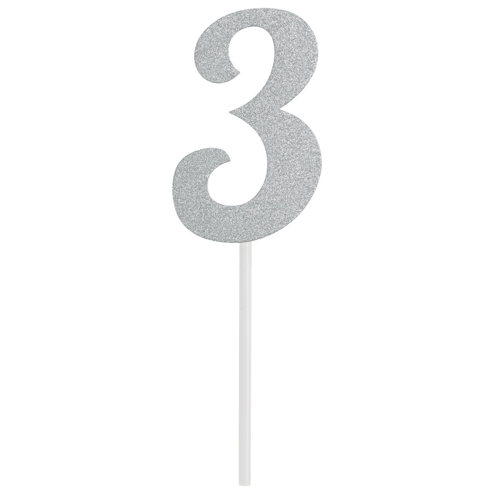 Silver Glitter Party Cake Toppers 0-9 Numbers & Script Ages Thirty Forty Fifty.. - Picture 4 of 16