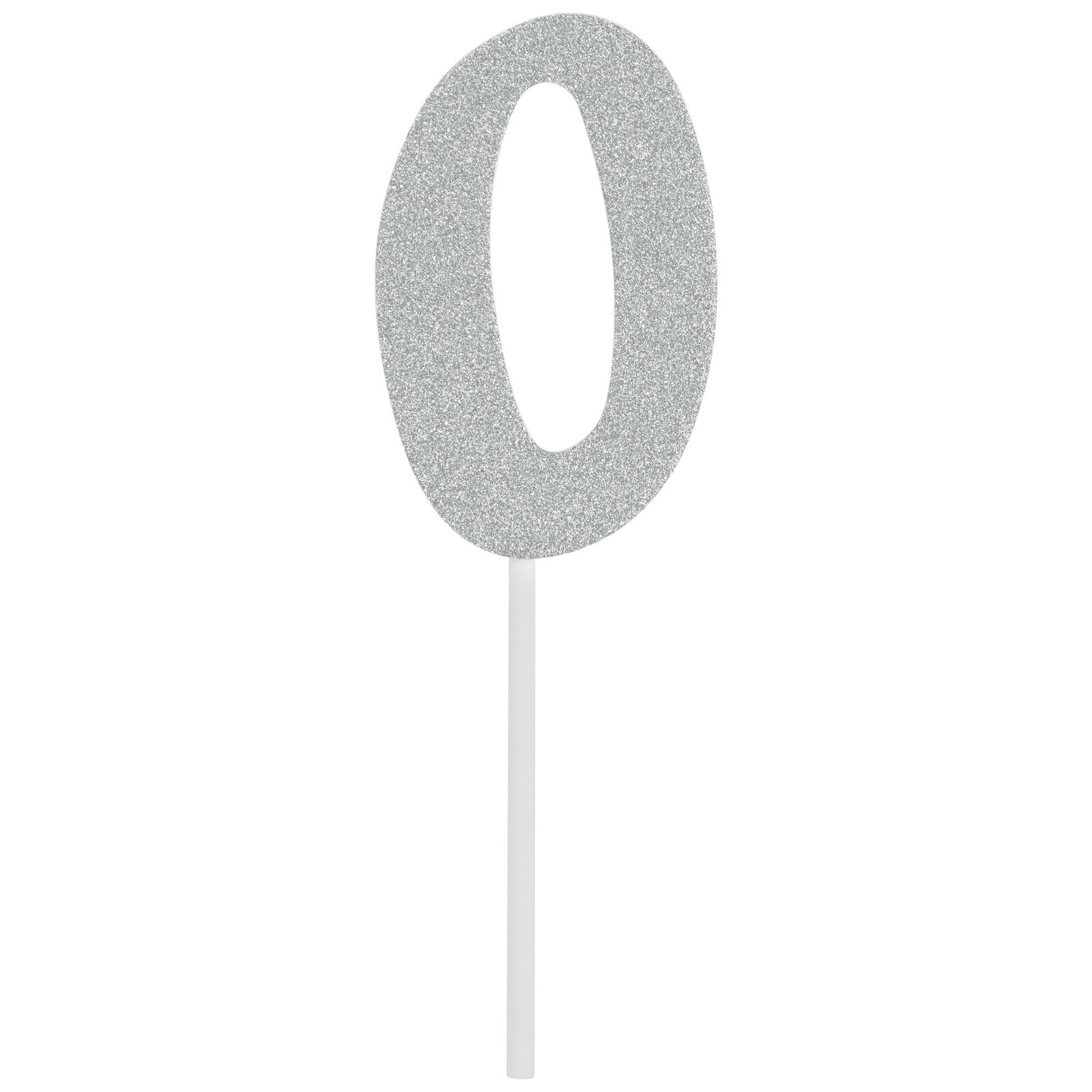 Silver Glitter Party Cake Toppers 0-9 Numbers & Script Ages Thirty Forty Fifty.. - Picture 11 of 16