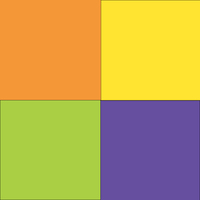 Assort 4 Tropical Orange Yellow Green Purple (Qualatex)