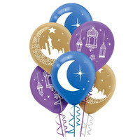 Ramadan Moon & Stars Celebration Latex Balloons 15 Pack