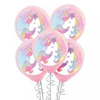 Enchanted Unicorn Latex Balloons 5 Pack