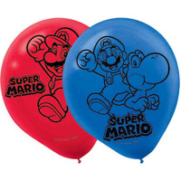 Super Mario Brothers Latex Balloons 6 Pack
