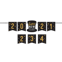 Happy New Year Personalized Letter Glitter Banner Kit