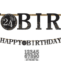 Sparkling Celebration Add Any Age Happy Birthday Banner