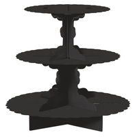 Black Cupcake Treat Stand 3 Tier