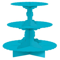 Caribbean Blue Cupcake Treat Stand 3 Tier 