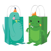 Dino-Mite Party Dinosaur Create Your Own Paper Kraft Bags 8 Pack