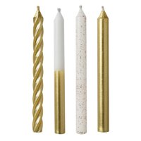 Metallic Mix Gold Candles 12 Pack