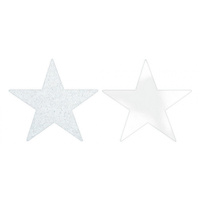 Hollywood White Solid Star Cutouts Foil & Glitter - 5 Pack