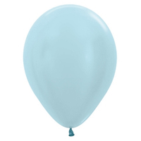 Satin Pearl Blue Latex Balloons 25 Pack