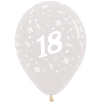 18th Birthday Clear Latex Balloons 25 Pack