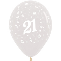 21st Birthday Clear Latex Balloons 25 Pack