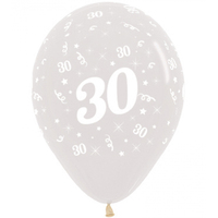 30th Birthday Clear Latex Balloons 25 Pack