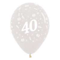 40th Birthday Clear Latex Balloons 25 pack