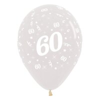 60th Birthday Clear Latex Balloons 25 pack
