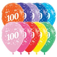 100th Birthday Fashion Assorted Latex Balloons 25 Pack