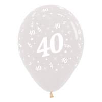 40th Birthday Clear Latex Balloons 6 Pack