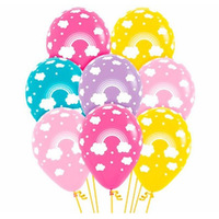 Rainbow Design Fashion Latex Balloons 12 Pack