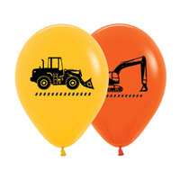 Construction Trucks Fashion Yellow Golden Rod & Orange Latex Balloons 25 Pack