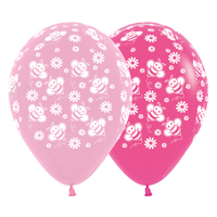 Baby Shower Bees & Flowers Pink Latex Balloons 25 Pack
