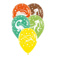 Dinosaurs Fashion Assorted Latex Balloons 12 Pack