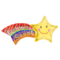 Get Well Soon Shooting Star SuperShape Foil Balloon