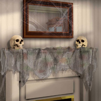 Halloween Grey Gauze Cloth Decoration & Glows Under UV Black Light