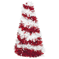 Candy Cane Small Tinsel Christmas Tree Decoration