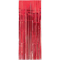 Bright Red Metallic Foil Door Curtain