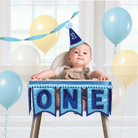 1st Birthday Boy Deluxe High Chair Decoration