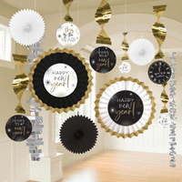 NYE Happy New Year Black, Silver & Gold Decorating Kit 