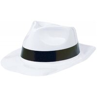 Classic 50's Fedora Hat White with Black Band x1