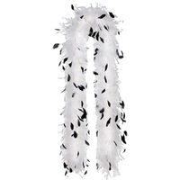 Black And White Feather Boa Costume Accessory