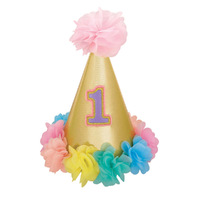 1st Birthday Girl Deluxe Cone Hat