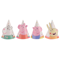 Peppa Pig Confetti Party Mini Cone Hats 8 Pack