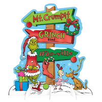 Christmas Dr Seuss The Grinch Table Centerpiece Directional Sign Decoration