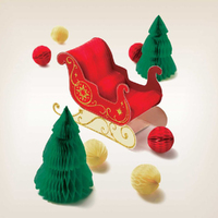 Christmas Sleigh Table Centrepiece Decorating Kit 9 Pack