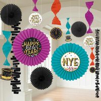 Happy New Year Colourful Paper Fan Decorating Kit 