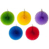 Rainbow Mini Fan Decorations 5 Pack